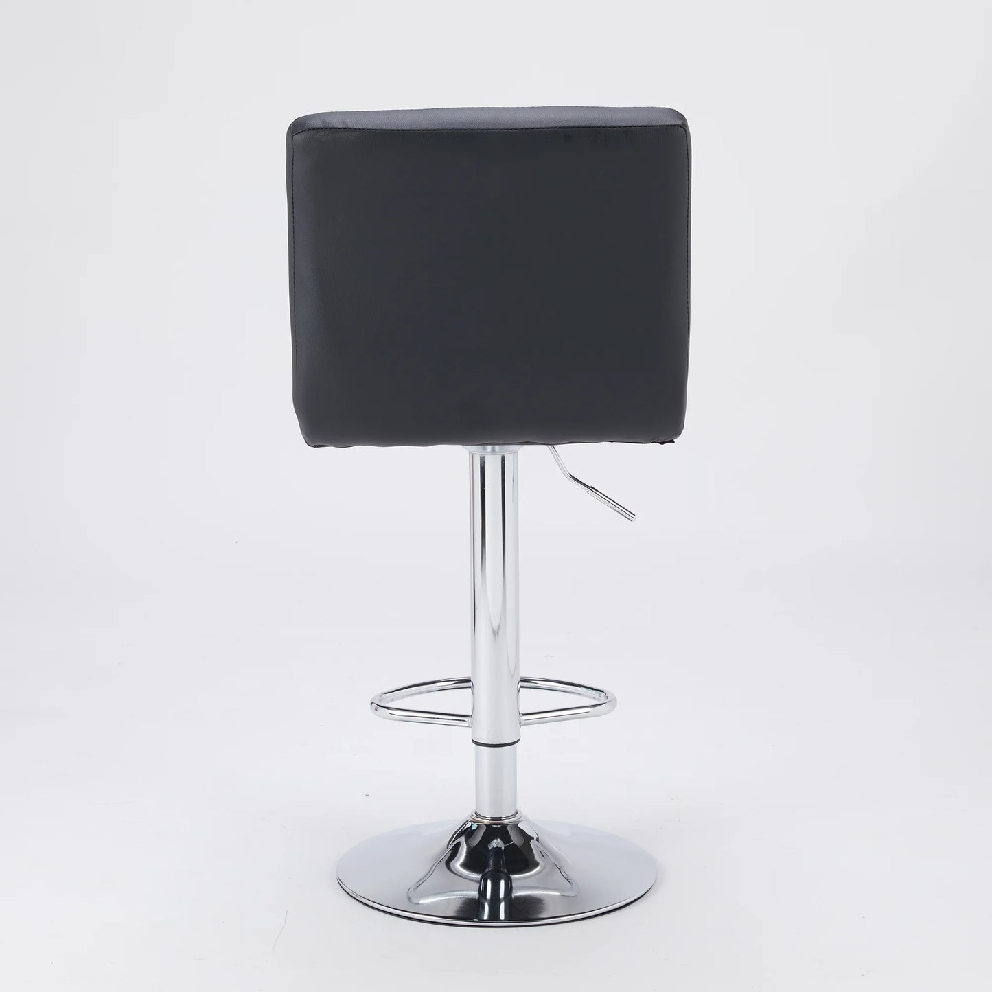 Bar Stools Set of 2, Modern Adjustable Armless Swivel Counter Stools with PU Leather, Black