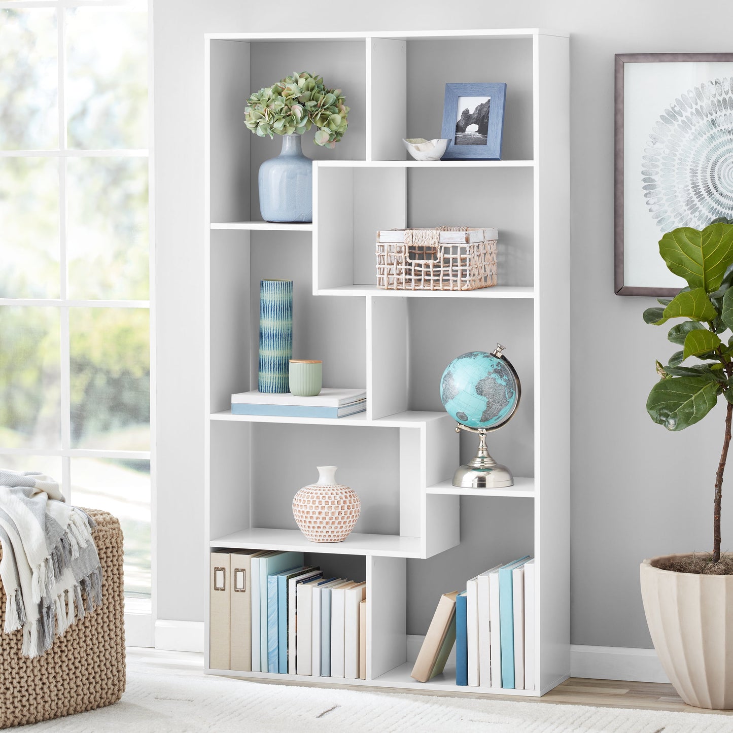 Modern 8-Cube Bookcase, Espresso