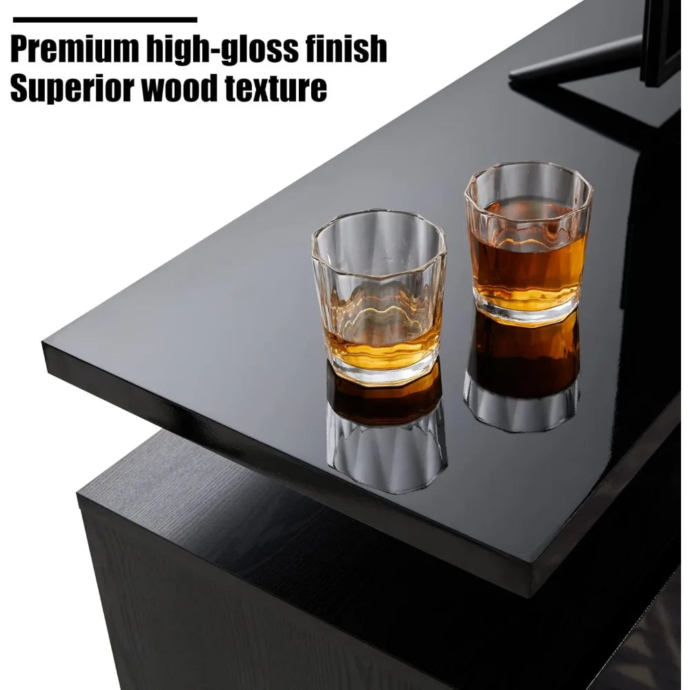 SCARLETT Modern Fireplace TV Stand, LED Entertainment Center - 70" W