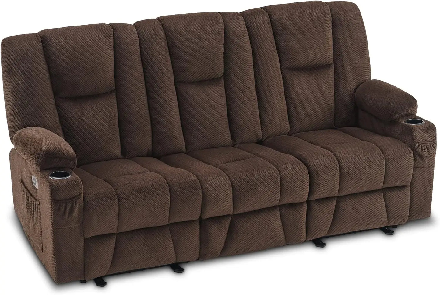 EASTON Power Reclining Sofa with Heat & Vibration, 3-Seat Dual Recliner Sofa - 81.1" W