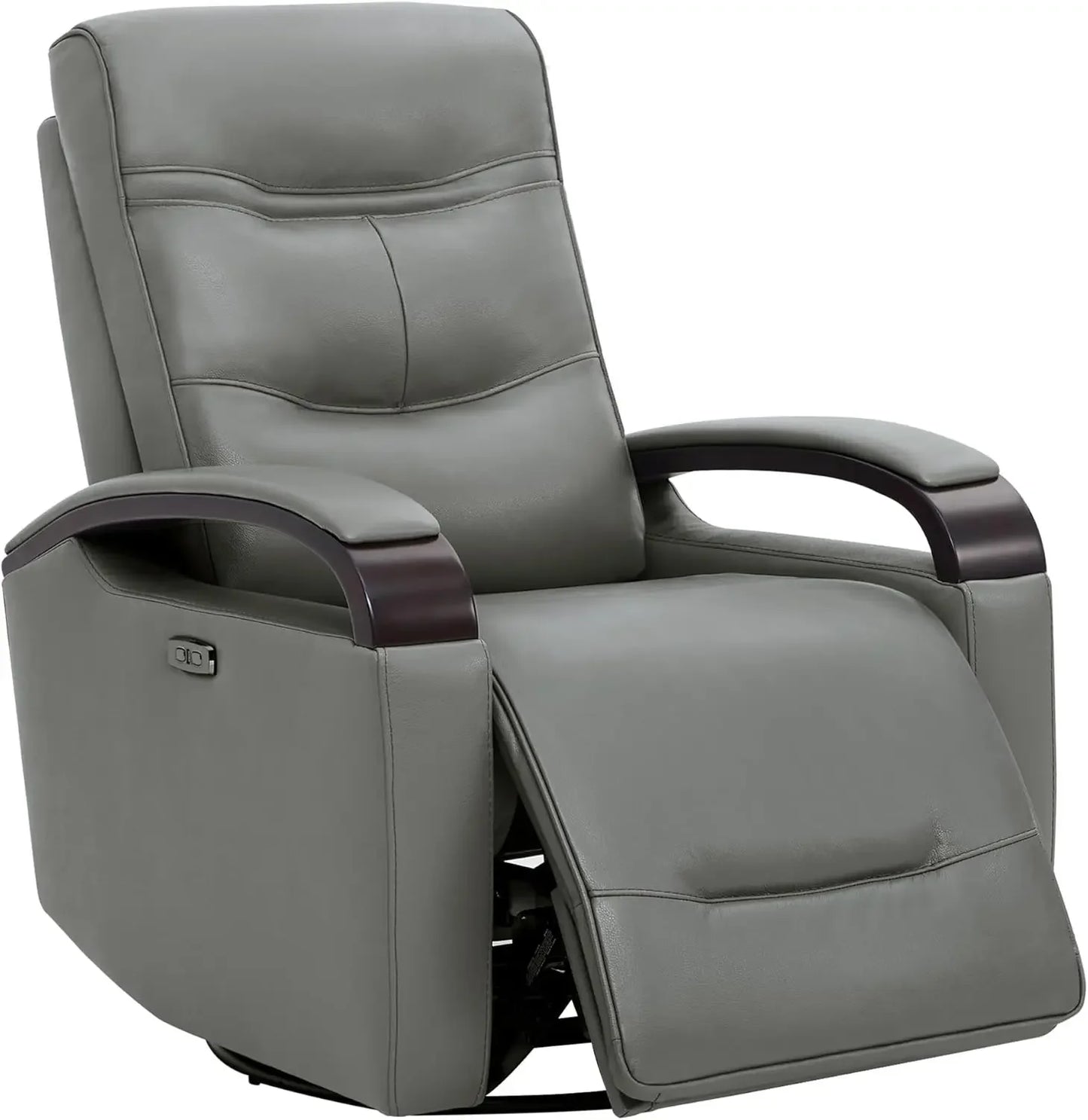 FAITH Genuine Leather Power Swivel Glider Rocker Recliner with USB Ports-31.5" W