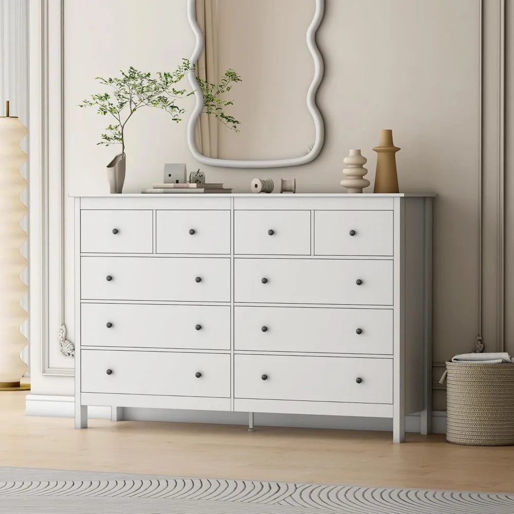 GABRIELA Modern 10-Drawer Wide Dresser – Elegant Storage Chest – 55"