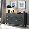 MALIA Modern Fluted Chest of Drawers – Wood Storage Dresser with Gold Handles