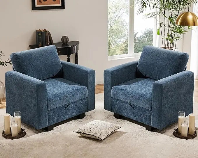 ERIC Solera Modern Oversized Accent Armchair with Storage – 38.5"W