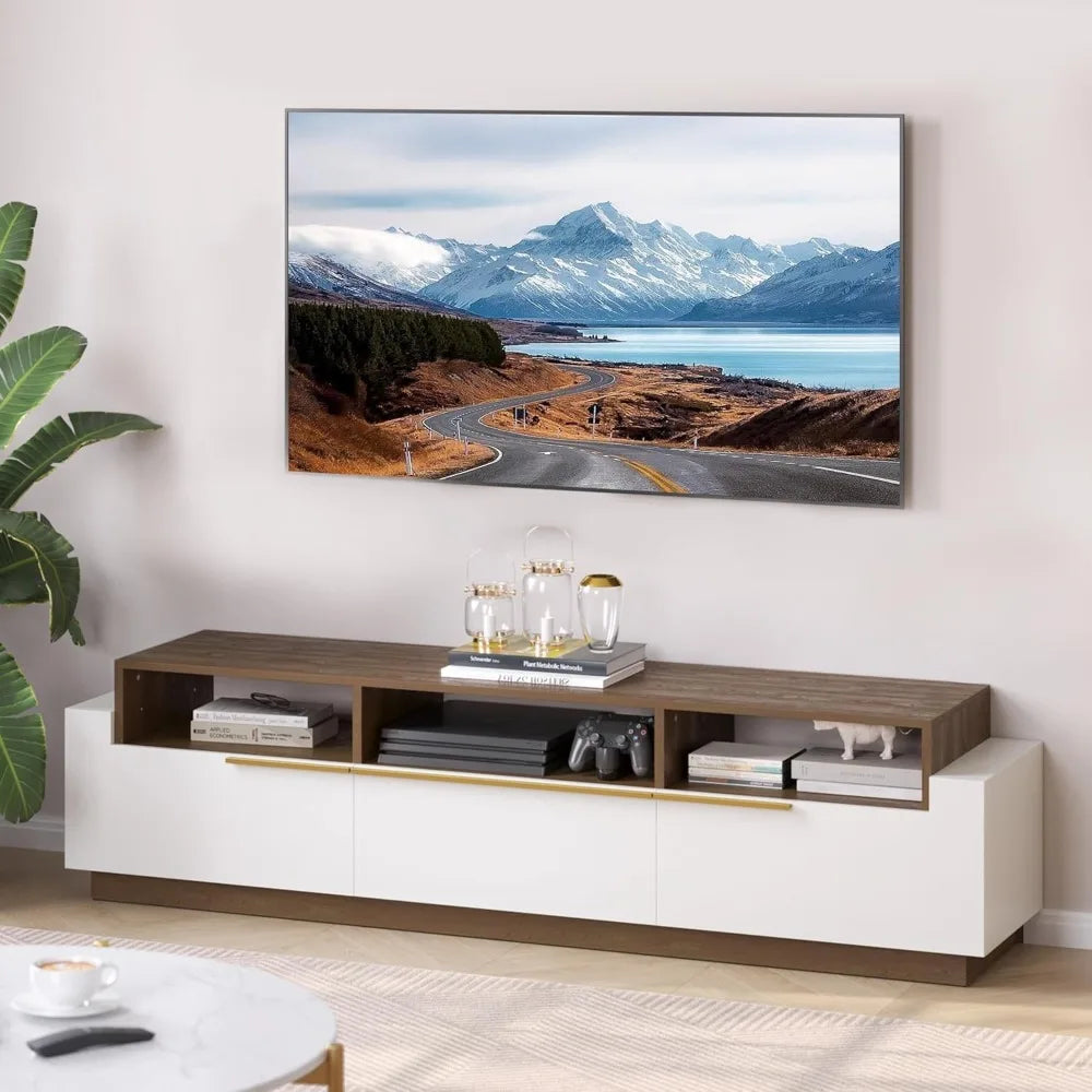 JORDAN Modern Home Entertainment Center, Media Console Table - 70" W