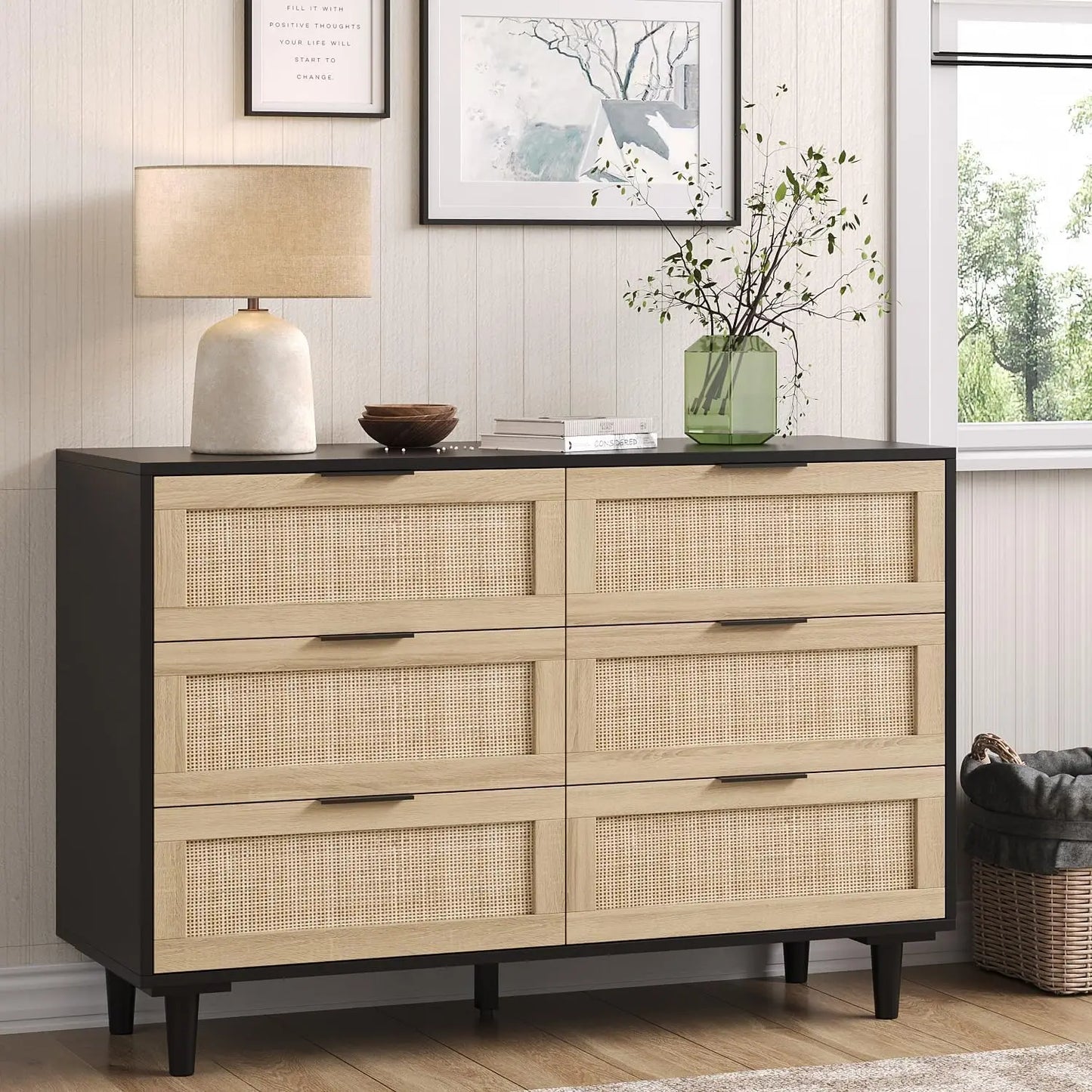 SELENA Modern Farmhouse Chest of Drawers – 43" Wide