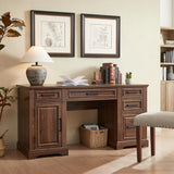 MARY Farmhouse Executive Desk with Drawers & Cabinet – 58" W