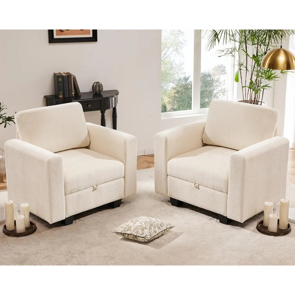 ERIC Solera Modern Oversized Accent Armchair with Storage – 38.5"W