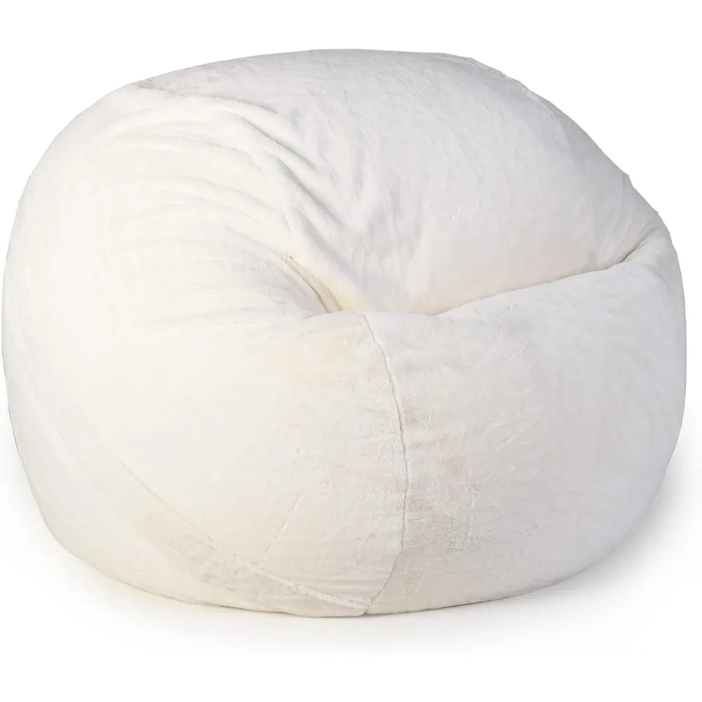 SAIGE LuxeFur 4FT Faux Fur Bean Bag Cover – Plush Lounge Chair Style | 47'' W