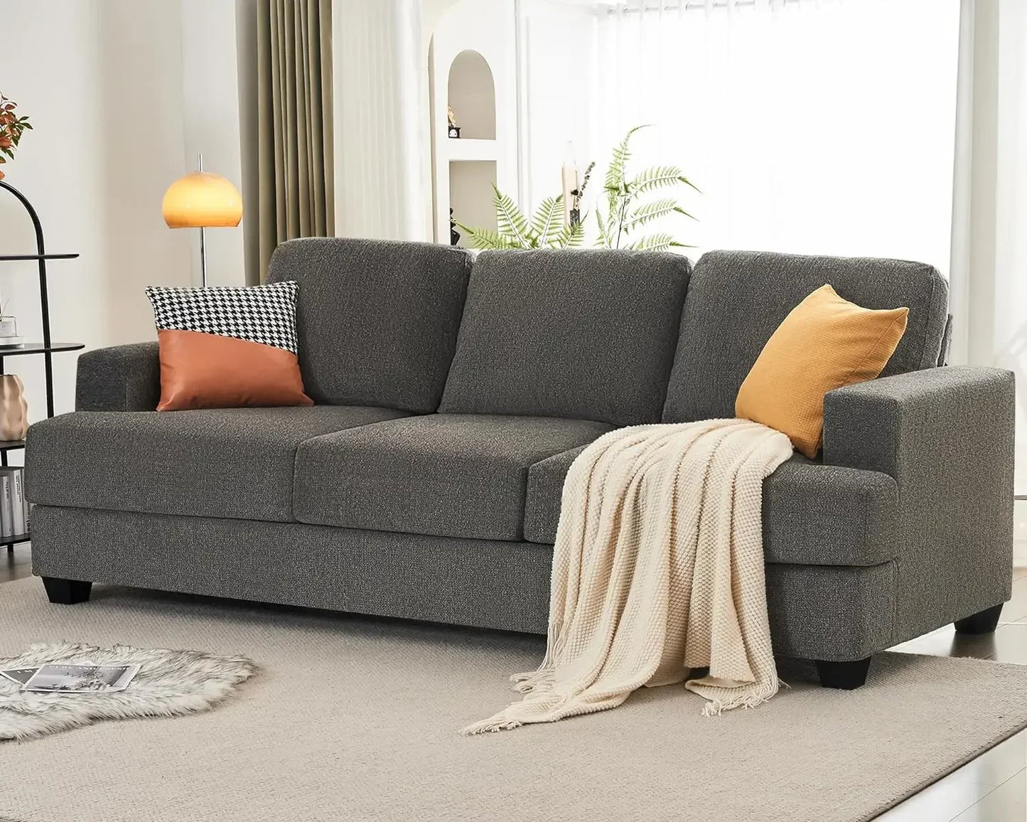 89 Inch Sofa, Comfy Sofa Couch with Extra Deep Seats, 3 Seater Sofa- Modern Sofa, Couch for Living Room Apartment Lounge