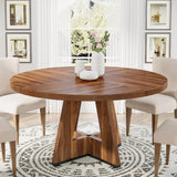 JOSEPH Farmhouse Round Dining Table - Wooden Kitchen Table - 47" W