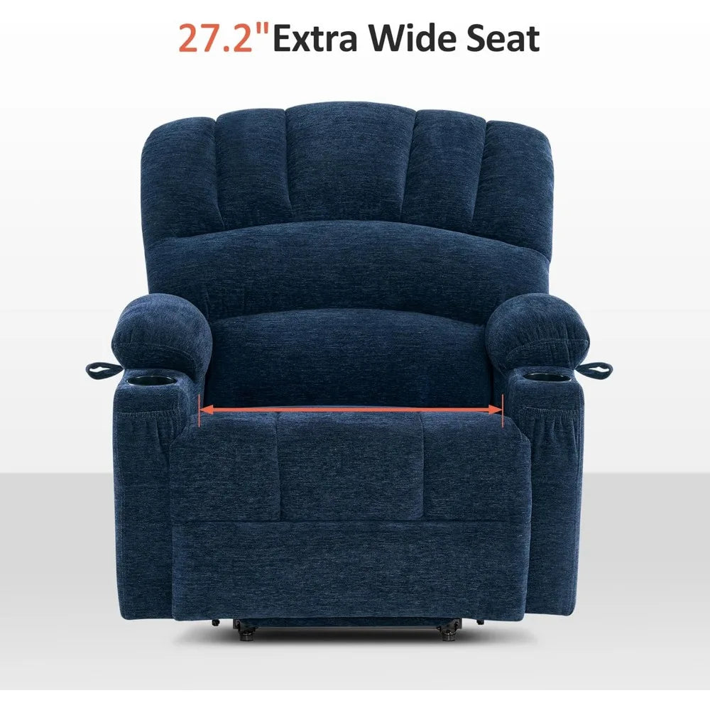 MELANIE Large Power Lift Recliner Chair Sofa with Massage and Heat for Big – 41.7" W