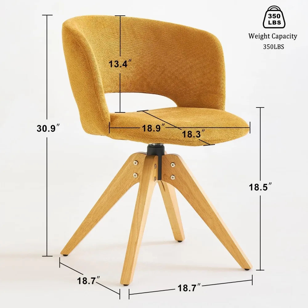RYDER Liora Mid-Century Swivel Accent Chair – Upholstered Desk/Vanity Chair - 18.7"W