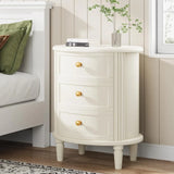 JOCELYN Oval Classic Wooden Nightstand with 3 Drawers - 19.68''