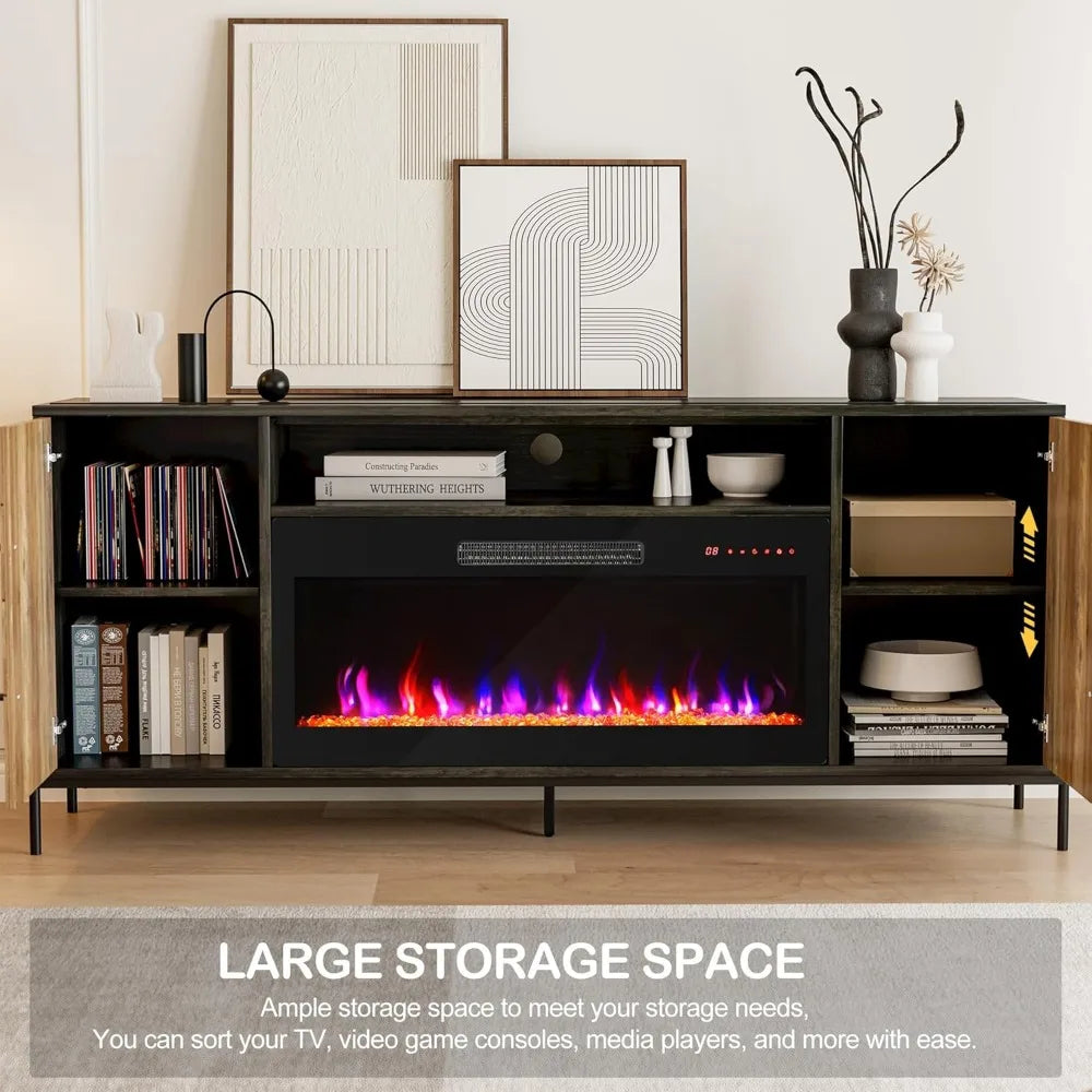 LUCY TV Stand – Modern Entertainment Center with Storage – 68" W