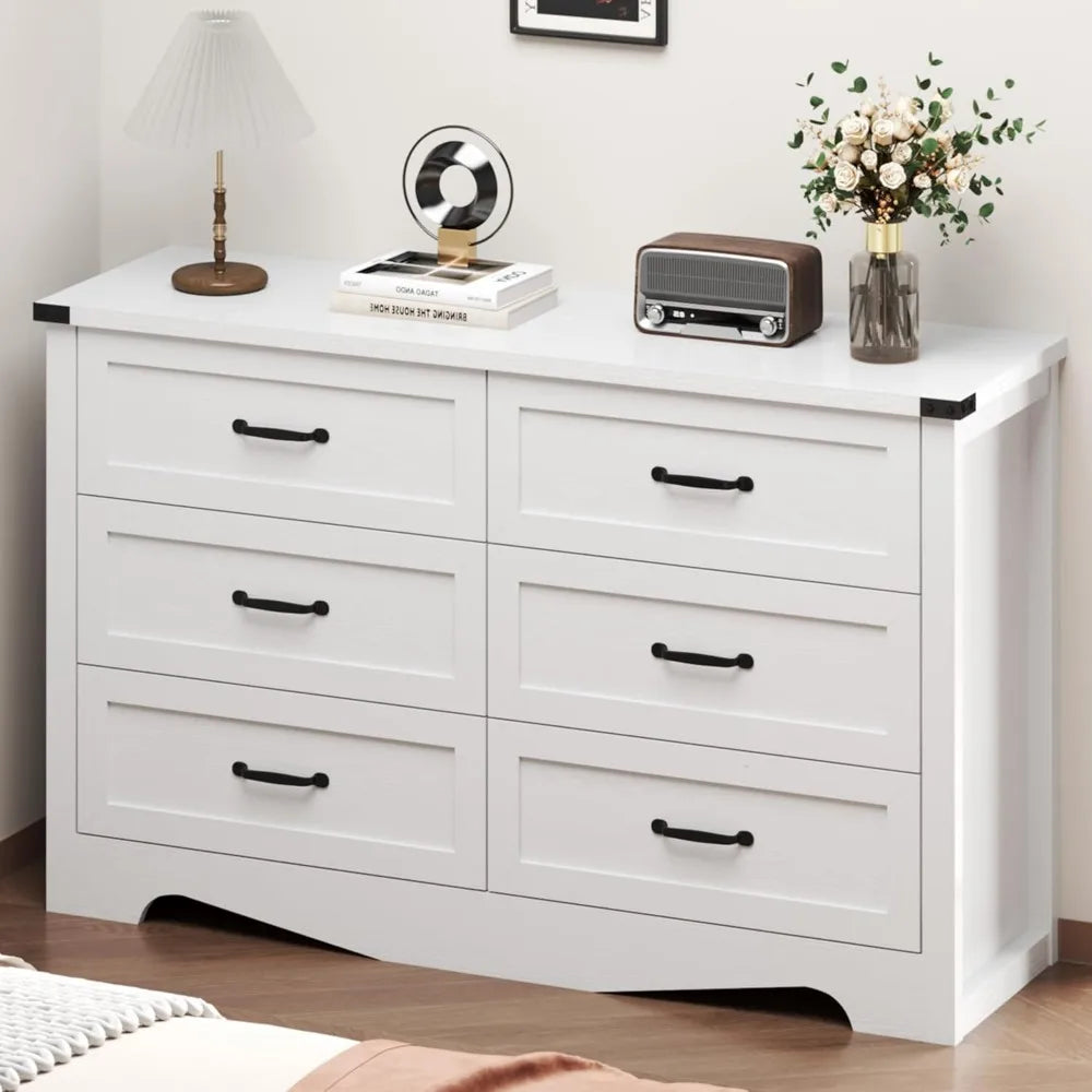 NYLA Modern Minimalist Wide Wooden Dresser - 47''