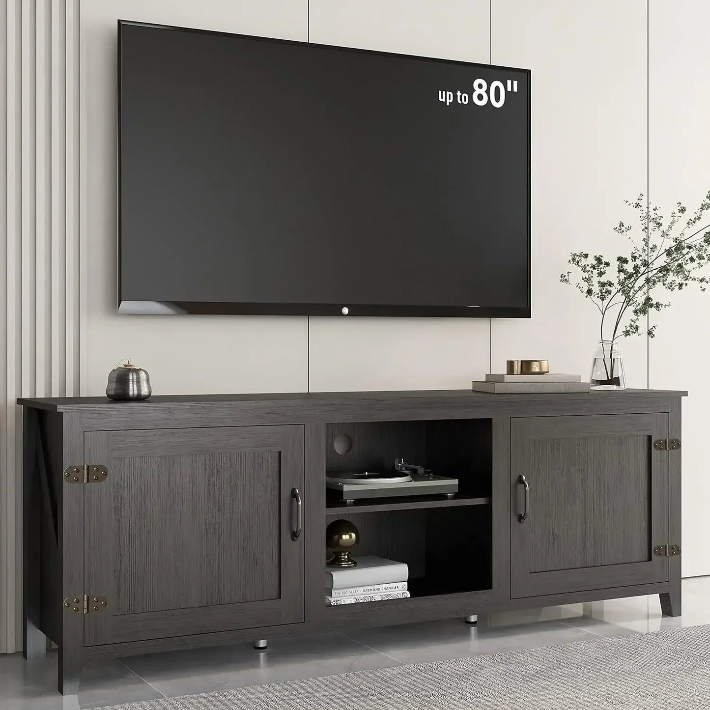 CONNOR Large Farmhouse TV Stand Modern Entertainment Center - 75" W