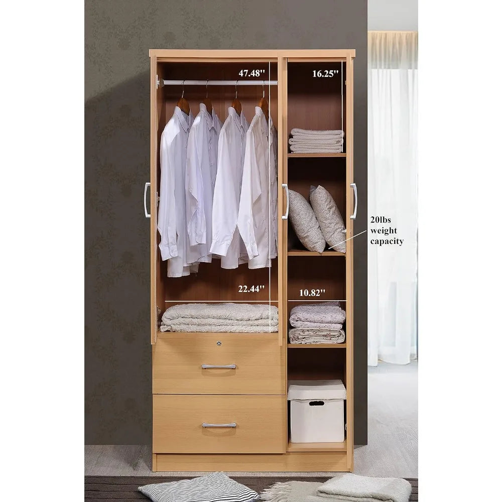 RENATA MetroForm 3-Door Modern Wardrobe Cabinet
