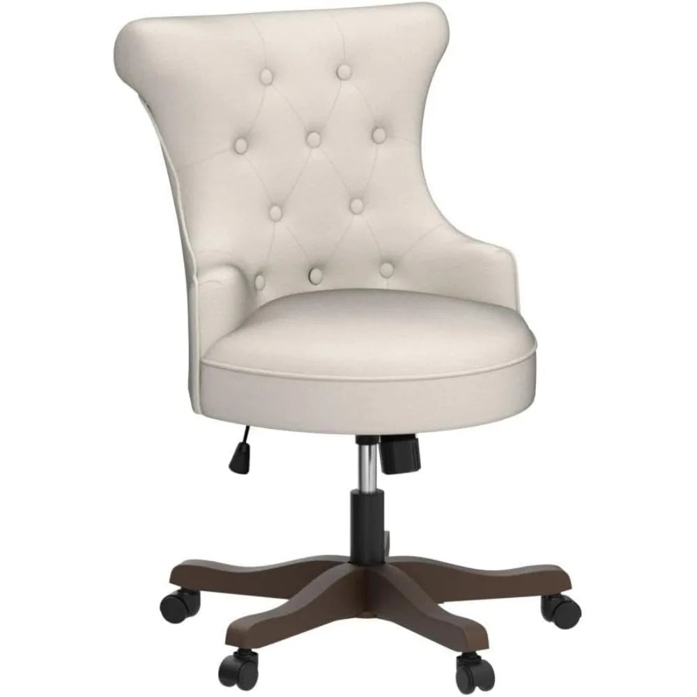 UNITED Adjustable Height Swivel Office Chair with Wooden Legs - 23.03" W