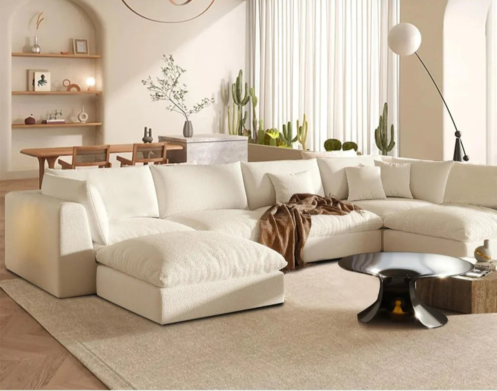 ZACHARY Modular Sectional Sofa - Cloud-Inspired Oversized Deep Seat Couch - 163"