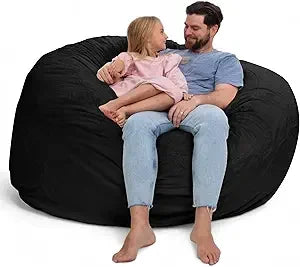 DANIELLA Sackura 6FT Suede Bean Bag Loveseat – Oversized Lounge Sofa Style | 63'' W