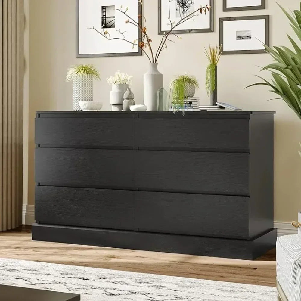 HAVEN Modern Minimalist 6 Drawer Dresser - 51.6" Wide Double Chest for Bedroom & Living Room