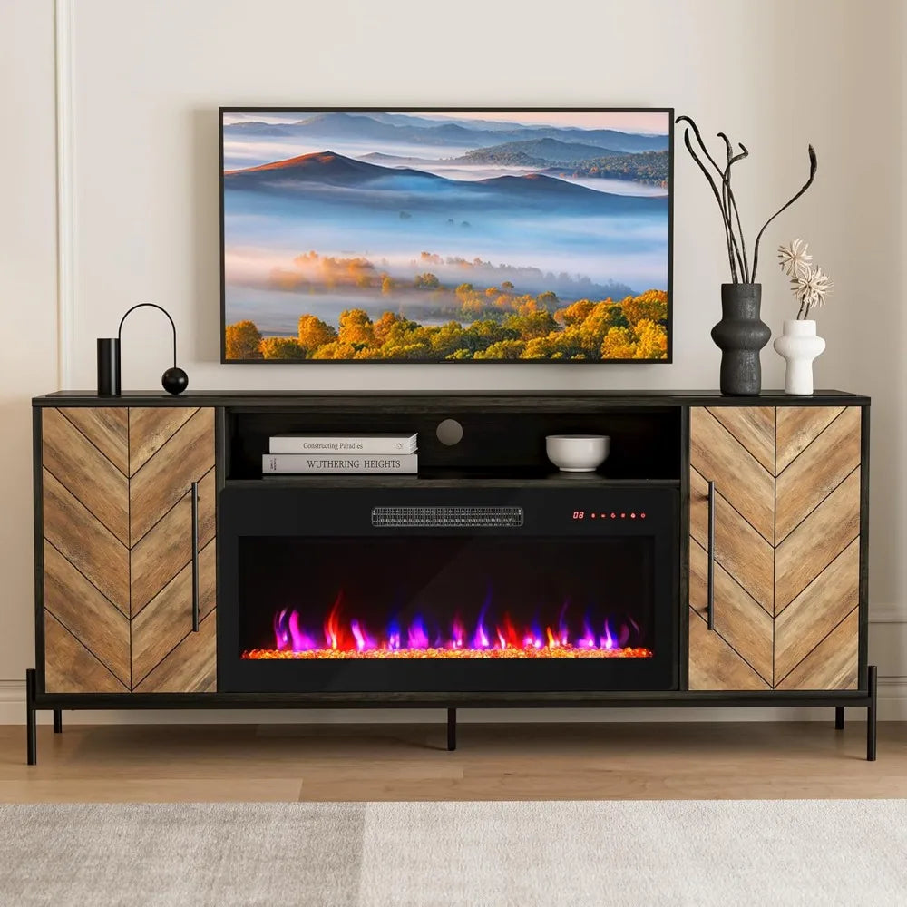 LUCY TV Stand – Modern Entertainment Center with Storage – 68" W