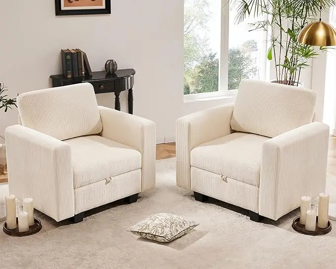 ERIC Solera Modern Oversized Accent Armchair with Storage – 38.5"W