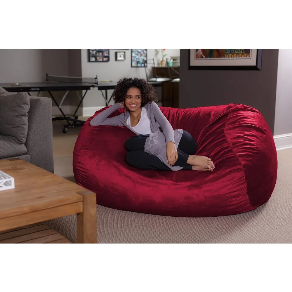 CARMEN LoungaNest XL Plush Bean Bag Lounger – Memory Foam Sofa Style | 72'' W