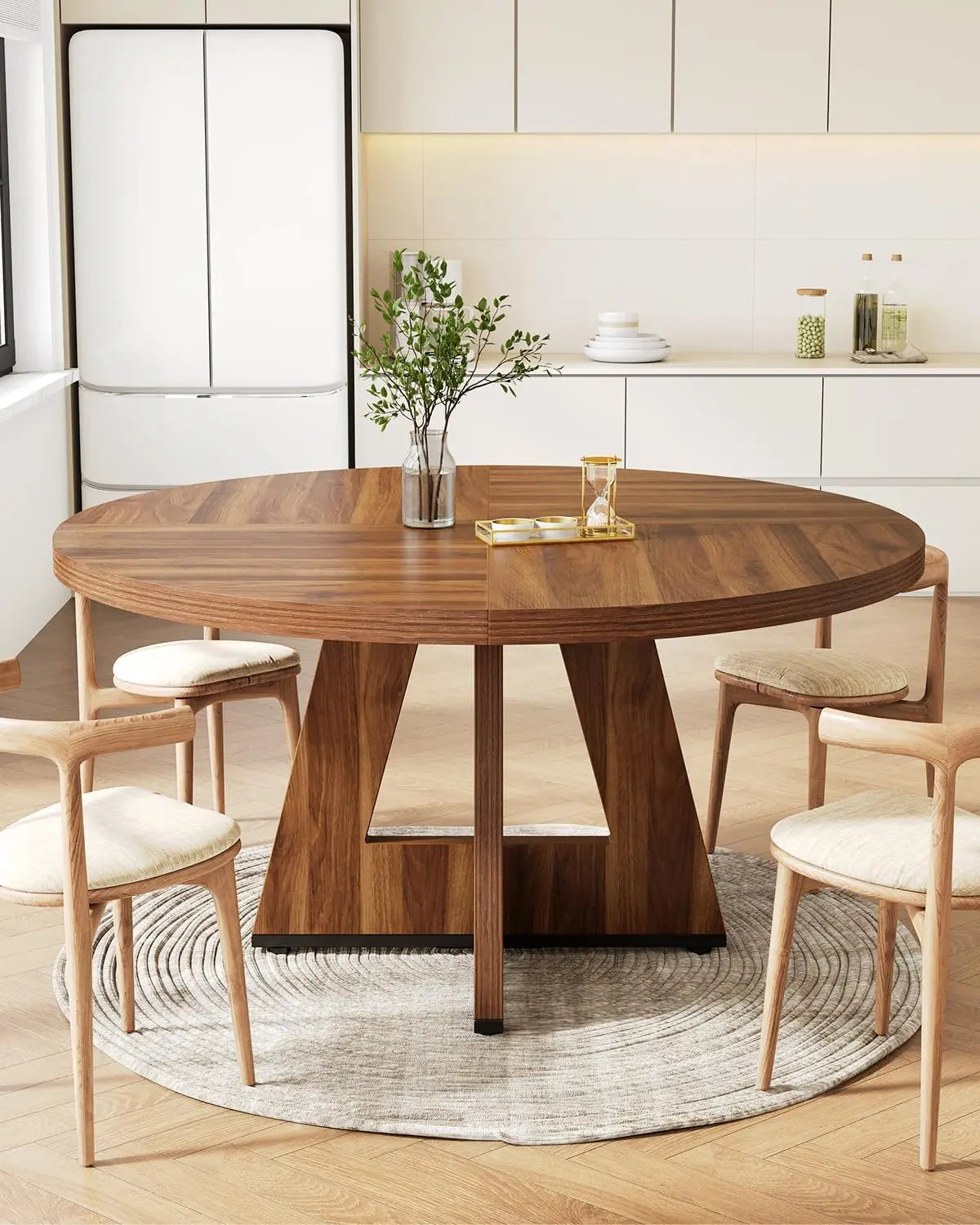 ISABELLA Modern Farmhouse Round Dining Table – 47.24"W