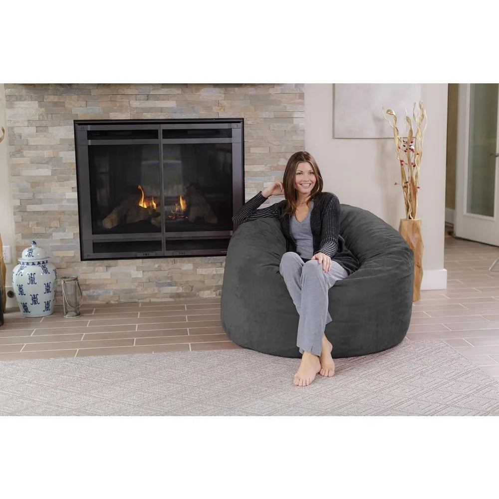 ELORA ChillZen 4FT Microfiber Bean Bag Chair – Memory Foam Lounge Seat | 48'' W