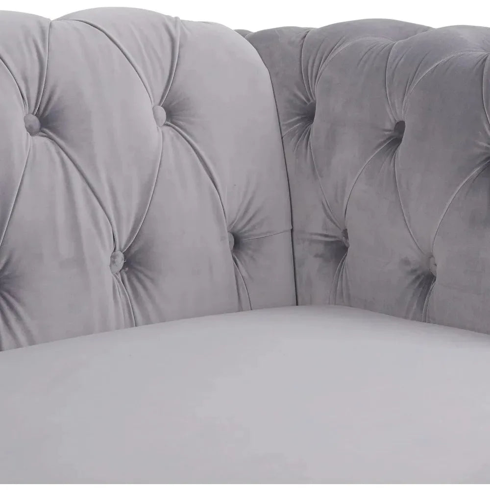 LYDIA Velvet Chesterfield Living Room Sofa Set – Club Chair, Loveseat & Sofa – 32" W