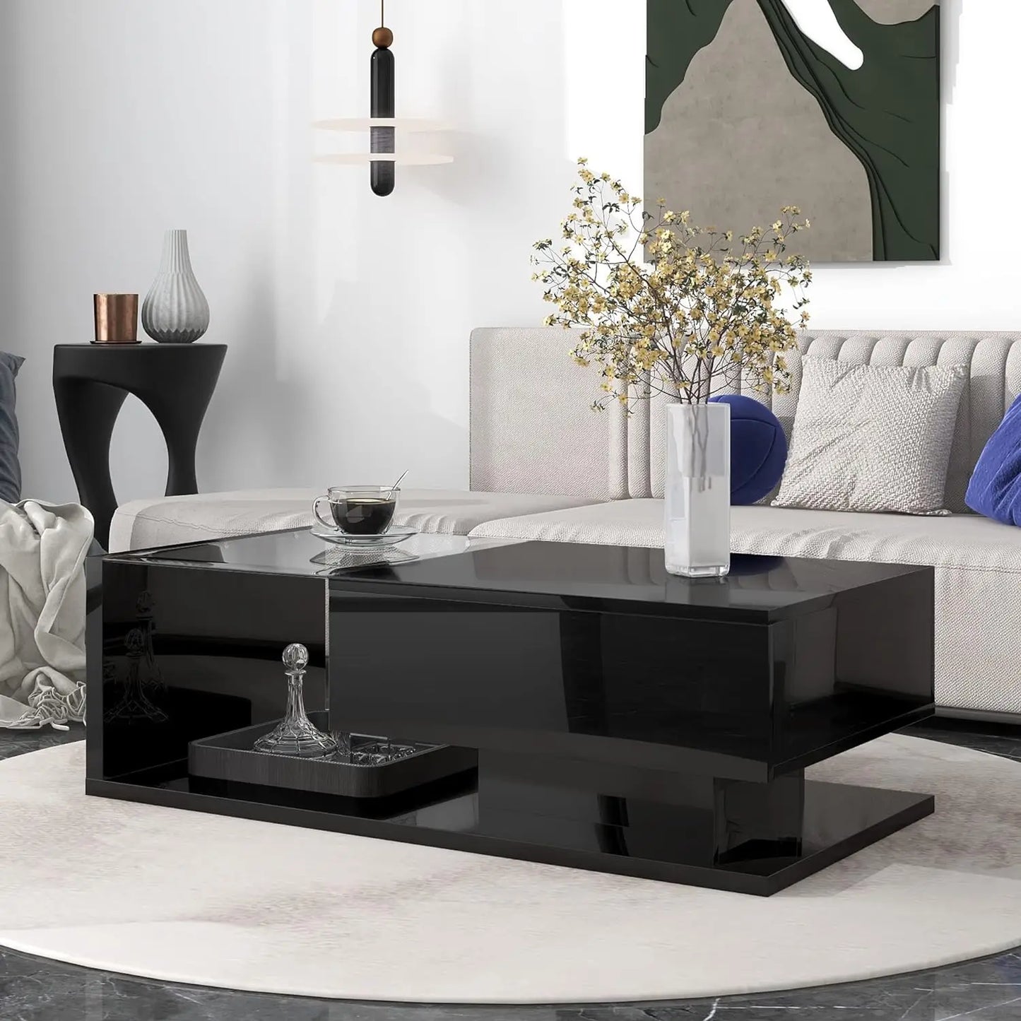 NORA Virello Modern Gloss Coffee Table – 39.3" W