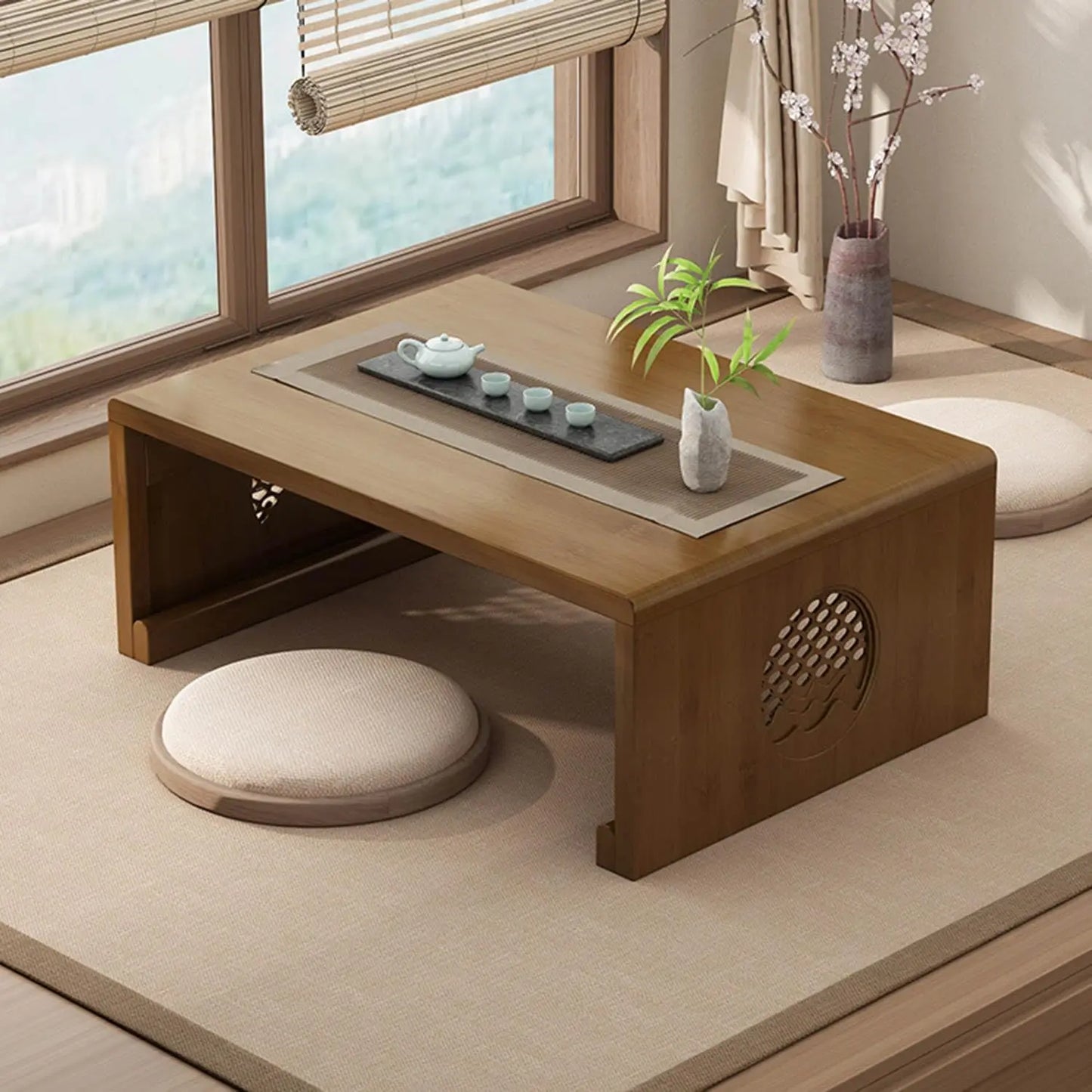 LINDA Zen Minimalist Modern Foldable Coffee Table – 47.24"W