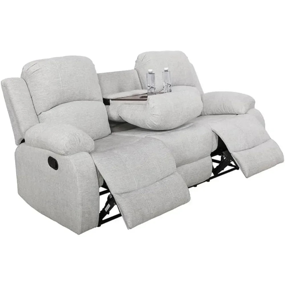 MORGAN Sofa Set 3PCS Fabric Recliner Set- 82" W