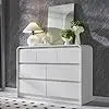 JANE Modern 47" Wide Wooden Dresser with Curved Profile - Mid Century Chest of Drawers