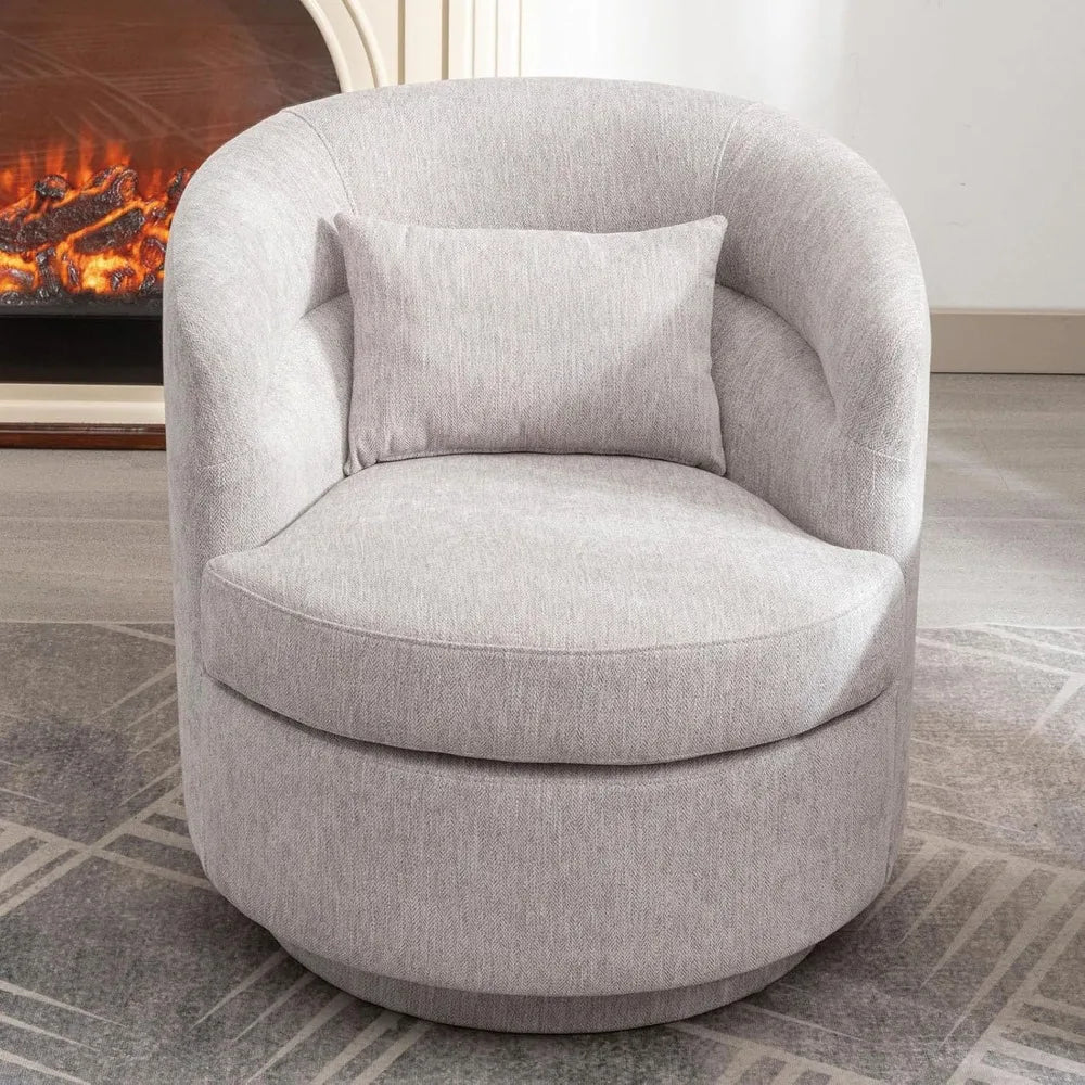 VINCENT Averly Modern Swivel Barrel Accent Chair – 29"W