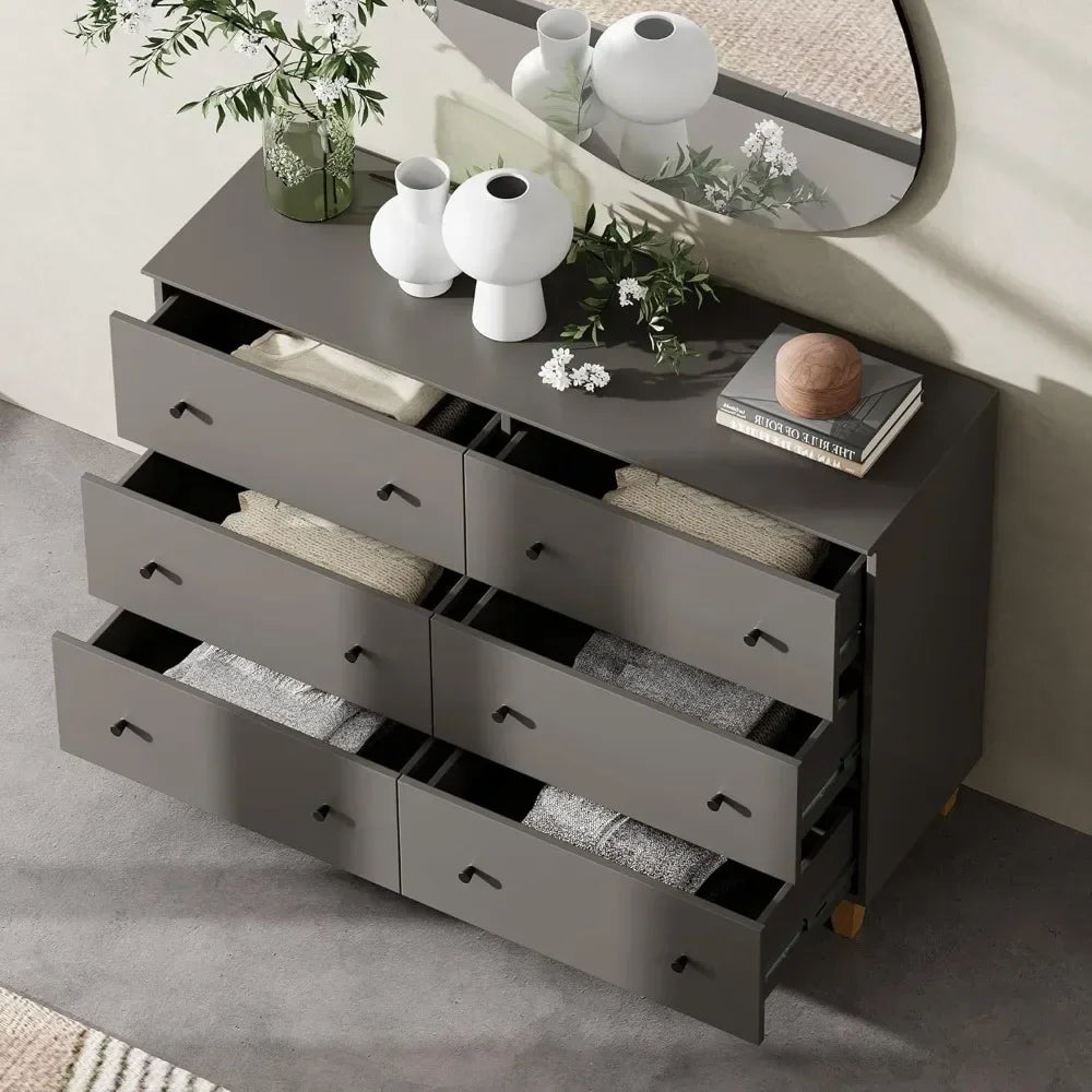 LILA Modern Minimalist 12-Drawer Dresser Chest - 47.2'' Wide Bedroom Storage Organizer