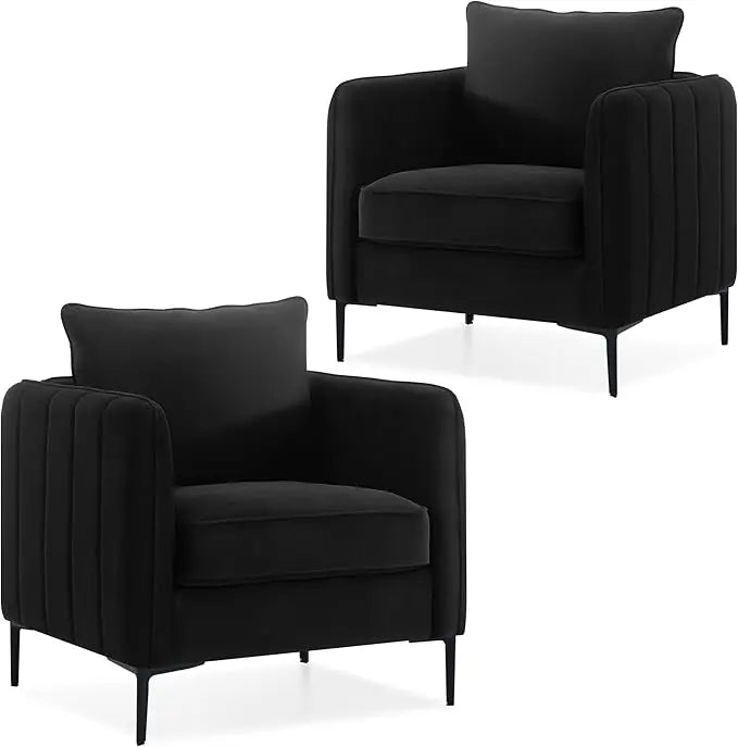 MARIA Modern Velvet Accent Chair - Upholstered Armchair - 32.68" W