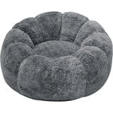 CAROLINA Blossom Style Faux Fur Bean Bag Chair – Lounge Sofa with Petal Arms, 36'' W