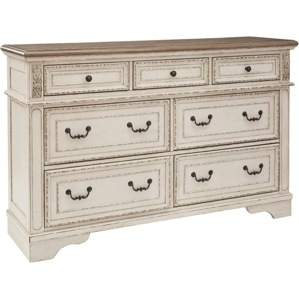 ANA Realyn French Country 7-Drawer Two-Tone Dresser - 64"
