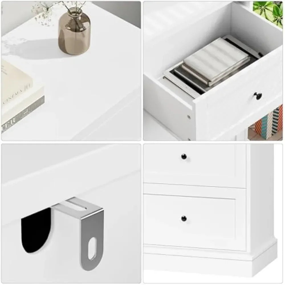 MARLEY Modern White 6 Drawer Dresser - Stylish Bedroom Storage 42.5''
