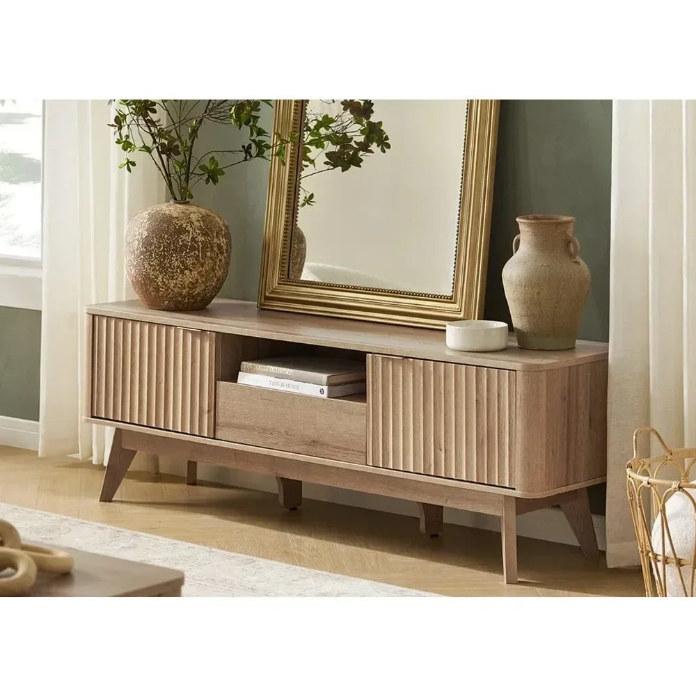 SERENITY Brooklyn Mid-Century Modern TV Stand – 57"W