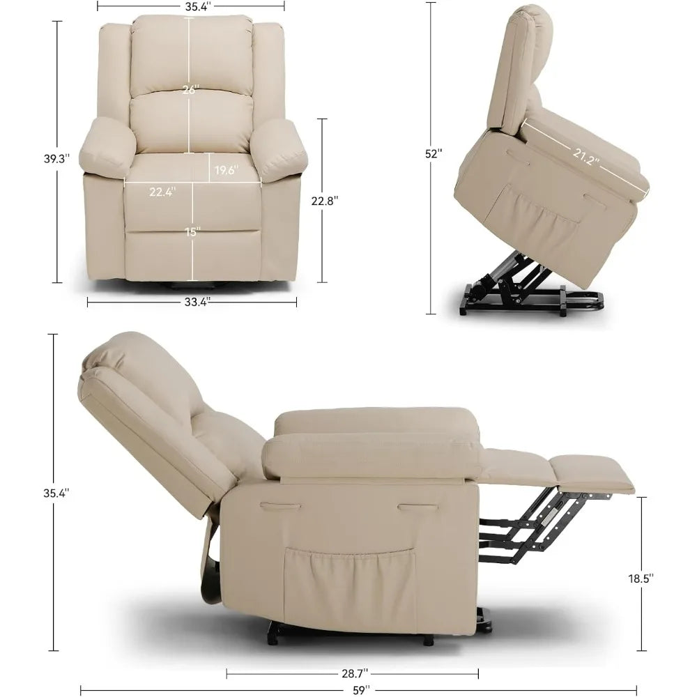 COOPER Power Lift Recliner for Elderly with Heat & Massage – 33.4" W