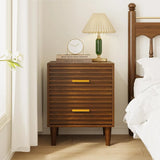RORY Modern Wooden Bedside Table with 2 Drawers - 19"