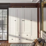ALAYAH Wide Wooden Storage Closet with Drawers & Shelves