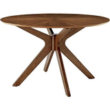 RHYS Mid-Century Modern Round Wood Dining Table - Walnut 47"W