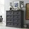 CAMILLE Rustic Farmhouse 8-Drawer Wooden Dresser – Tall Storage Chest | 42'' W