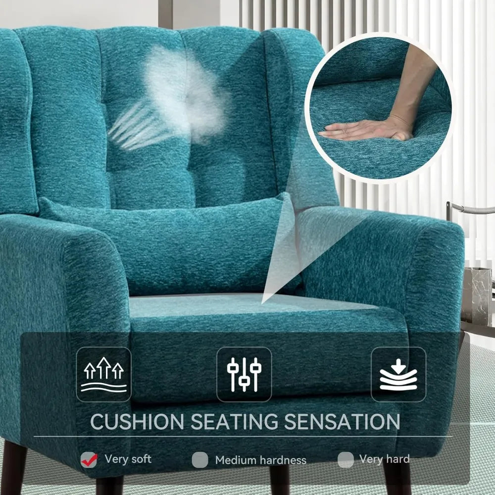 ALEX Lunara Modern Upholstered Lounge Accent Chair Set – 25.5" W