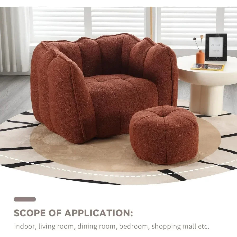 MARYAM Modern Tufted Chenille Bean Bag Sofa Chair – 36'' Wide